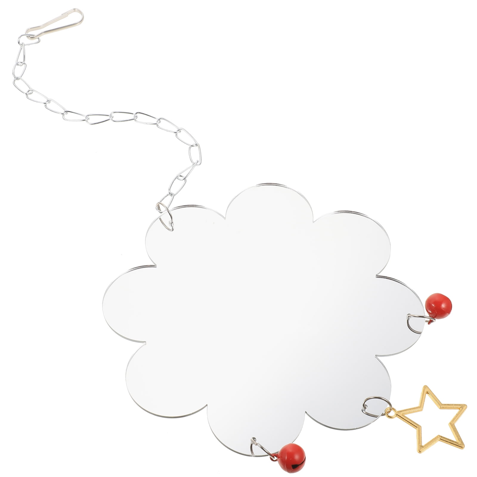 Chicken Toy Decor Bird Mirror and Bells Cage Toys for Hens Pet Parrot