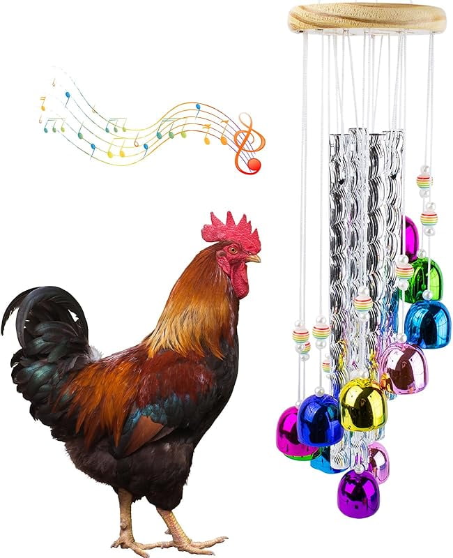 Chicken Toys for Coop, Chicken Wind Chime Enrichment Toys, Hanging ...