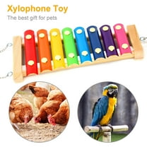 Chicken Toys for Coop, Chicken Xylophone Toys for hens with 8 Metal Keys and Mirror, Vegetable Hanging Feeder for Chicken Coops Accessories and Gift
