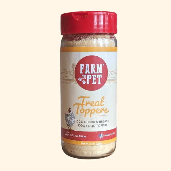 Farm to Pet Chicken Dog Food Meal Topper, 4.7oz Jar