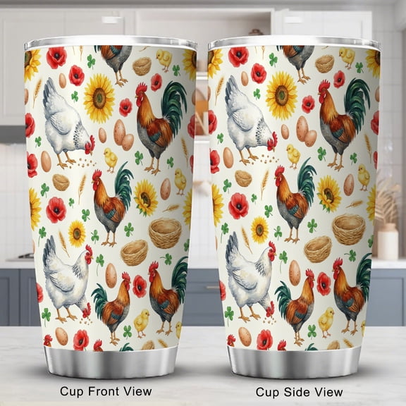 Chicken Tumbler 20oz Drinkware, Durable Design for Clean-Tasting Experience