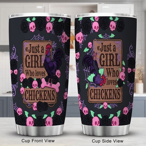 Chicken Tumbler 20oz with Lid Sassy and Powerful Heroic Personality Gift