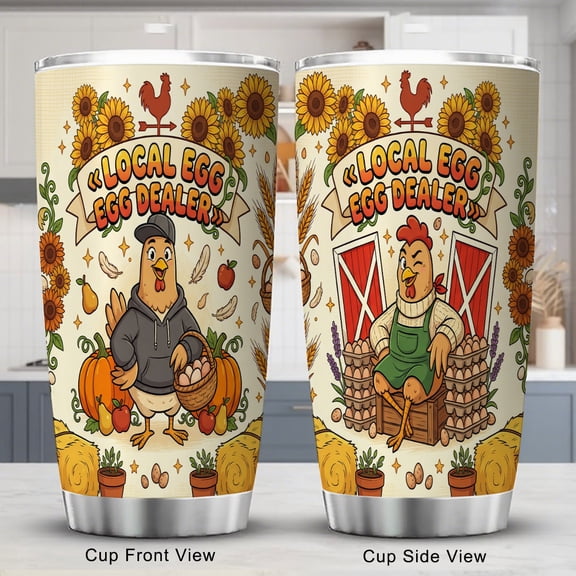 Chicken Tumbler 20oz with Lid Sassy and Powerful Heroic Personality Gift