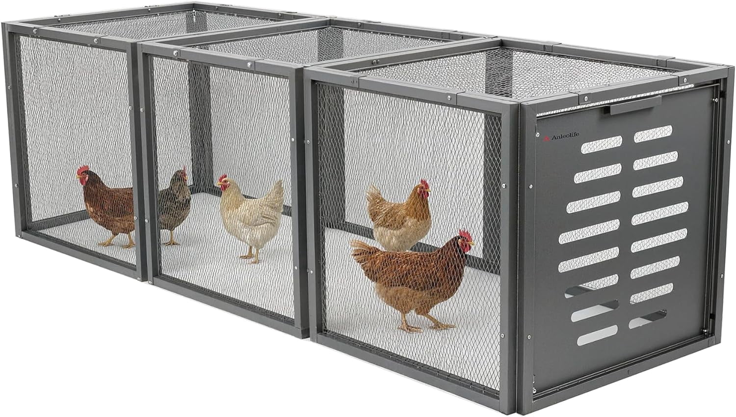 Modula Chicken Module Chicken Tunnel, 23.6 inch Wide Heavy Duty Metal Chicken Coop, Predator ...