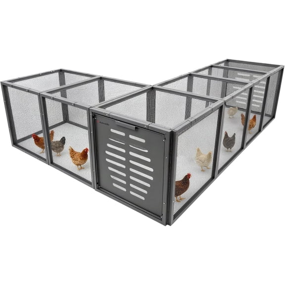 Chicken Tunnel, 23.6 inch Wide Heavy Duty Metal Chicken Coop, Predator Proof Modular Extension Chicken Run for Outside Poultry Coop as Hens, Rabbits, Ducks and Small Pets