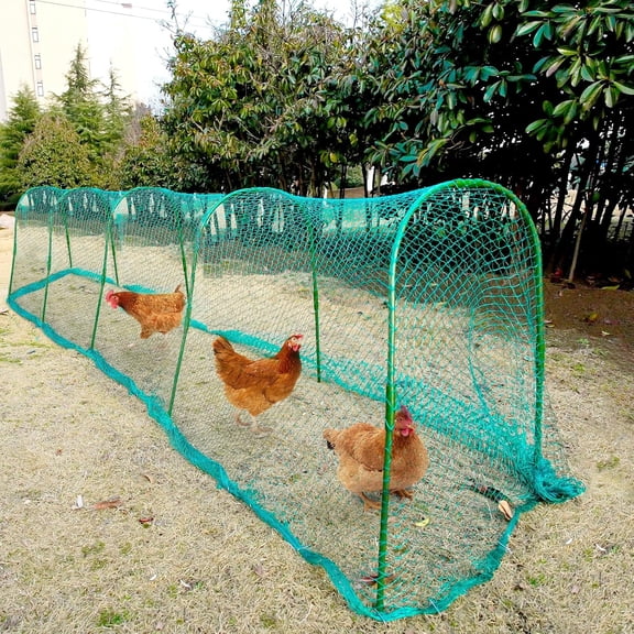 Chicken Tunnel, Chicken Coop Run, 15731 Inches Chicken Tunnels for Outside Yard, Easy Installation Tunnel Runs Suitable for Chick, Duck, Rabbit, Large, Green