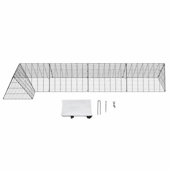 Chicken Tunnels, 157.5 x 39.4 x 24.2 in, Portable Steel Run with Waterproof Cover, Corner Frames, Ground Stakes for Yard, Ducks and Rabbits
