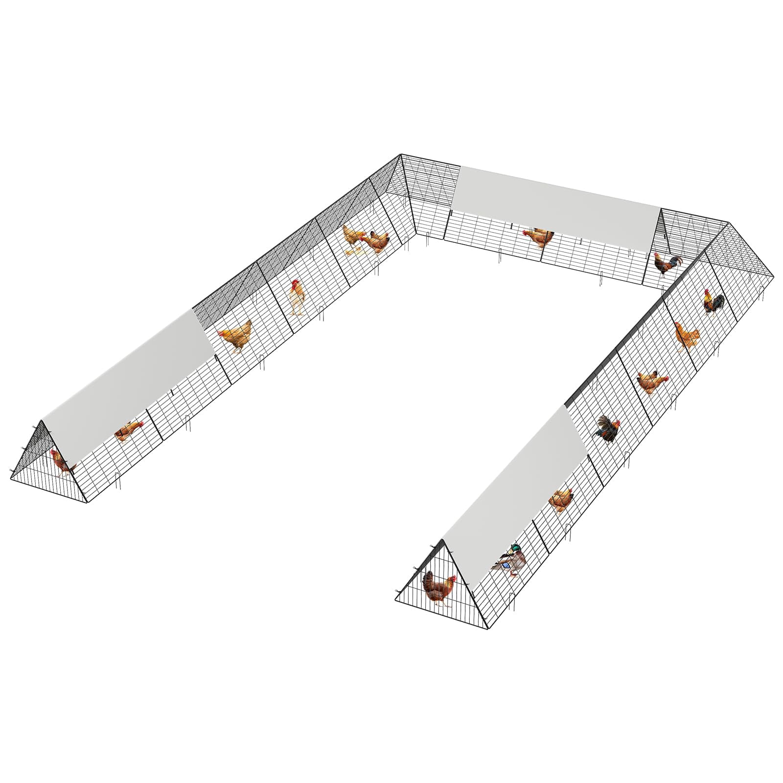 Chicken Tunnels for Outside with Corner Frames, Large Metal Chicken ...