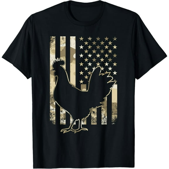 Chicken US American Flag Patriotic Chicken Lover 4th of July T-Shirt100% cotton