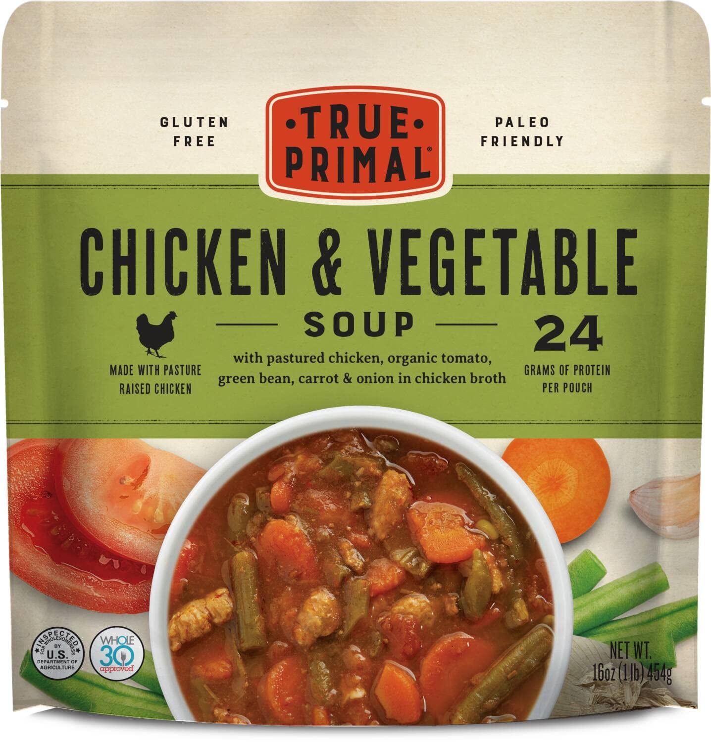 Chicken & Vegetable Soup 8pack, Ready to eat, Gluten free, Paleo, Pastured chicken, Whole30