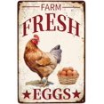 thumbnail image 1 of Chicken Vintage Metal Poster Farm Fresh Eggs Sign Decor-Retro Funny Metal Tin Sign for Kitchen Farmhouse Metal Tin Sign 8x12inch, 1 of 8