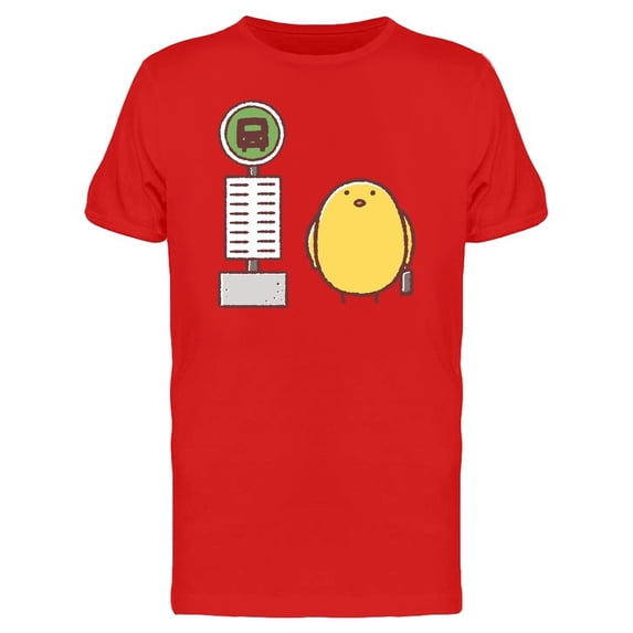 Chicken Waiting For Bus, Cartoon Tee Men's -Image by Shutterstock