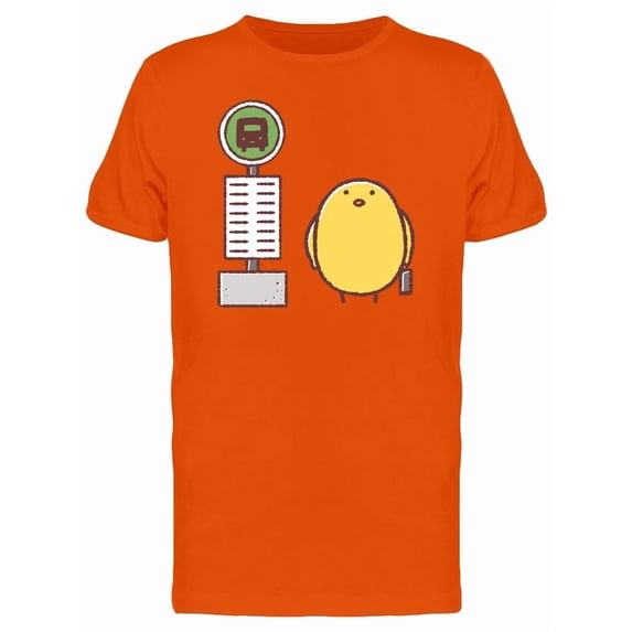 Chicken Waiting For Bus, Cartoon Tee Men's -Image by Shutterstock