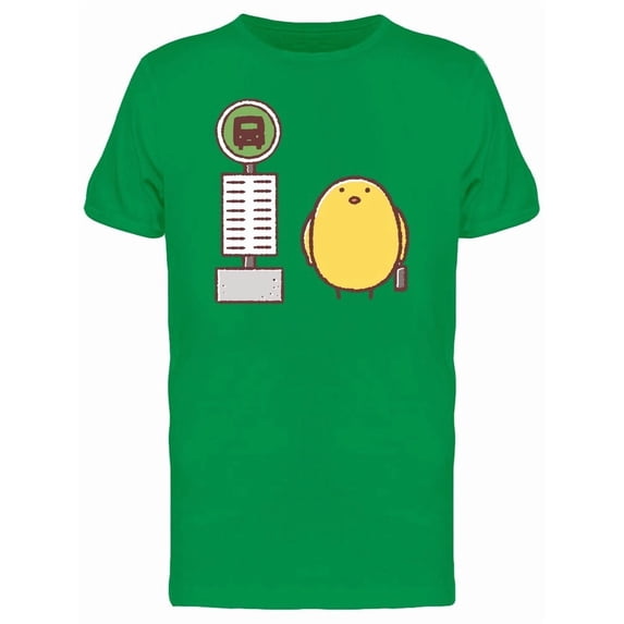 Chicken Waiting For Bus, Cartoon Tee Men's -Image by Shutterstock