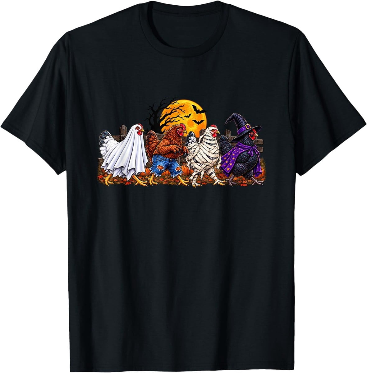 Chicken Meat Graphics Chicken Walk Halloween Graphic T-Shirt - Walmart.com