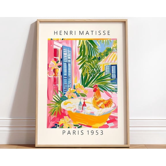 Chicken Wall Art Print, Unframed Paper Poster 8x10in