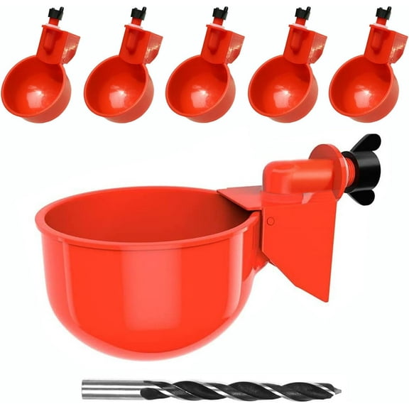 Chicken Water Feeder, 6 Pack Large Chicken Waterer Cups for Poultry Automatic Chicken Watering System, Water Feeder Kit Suitable for Duck, Chicks, Goose, Bunny and Bird