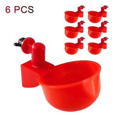 Automatic Chicken Waterer Cups - 6 Pack With PVC Fittings For Poultry Drinking System
