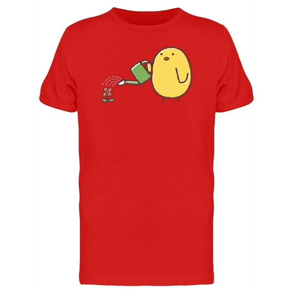 Chicken Watering A Flower T-Shirt Men -Image by Shutterstock, Male 3X-Large