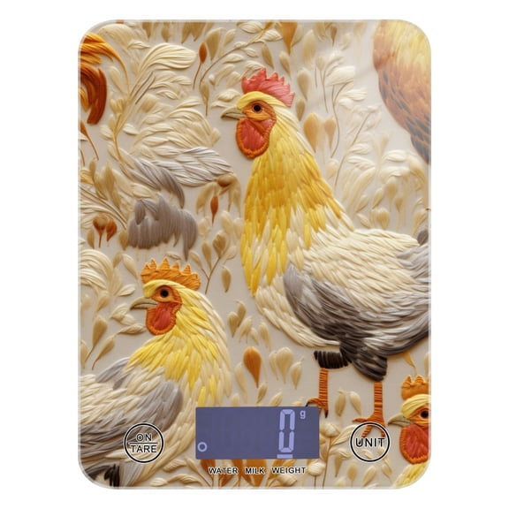 Chicken Wheet Leaves Food Scale Digital Kitchen Scale Waterproof Tempered Glass Tare Function 11 lb for Baking Cooking Meal Prep