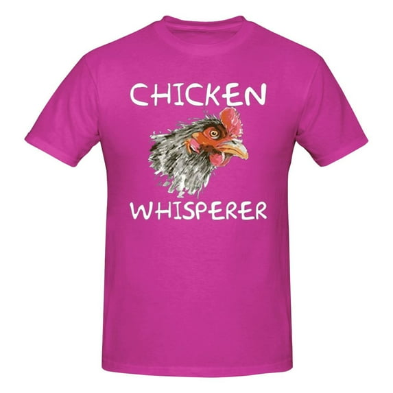 Chicken Whisper Men'S Basic Short Sleeve T-Shirt Fuchusia 4x-Large