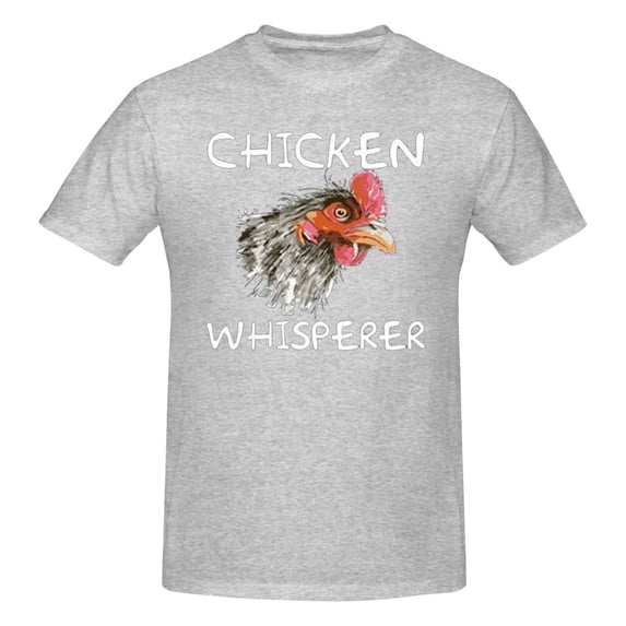 Chicken Whisper Men'S Basic Short Sleeve T-Shirt Gray Small