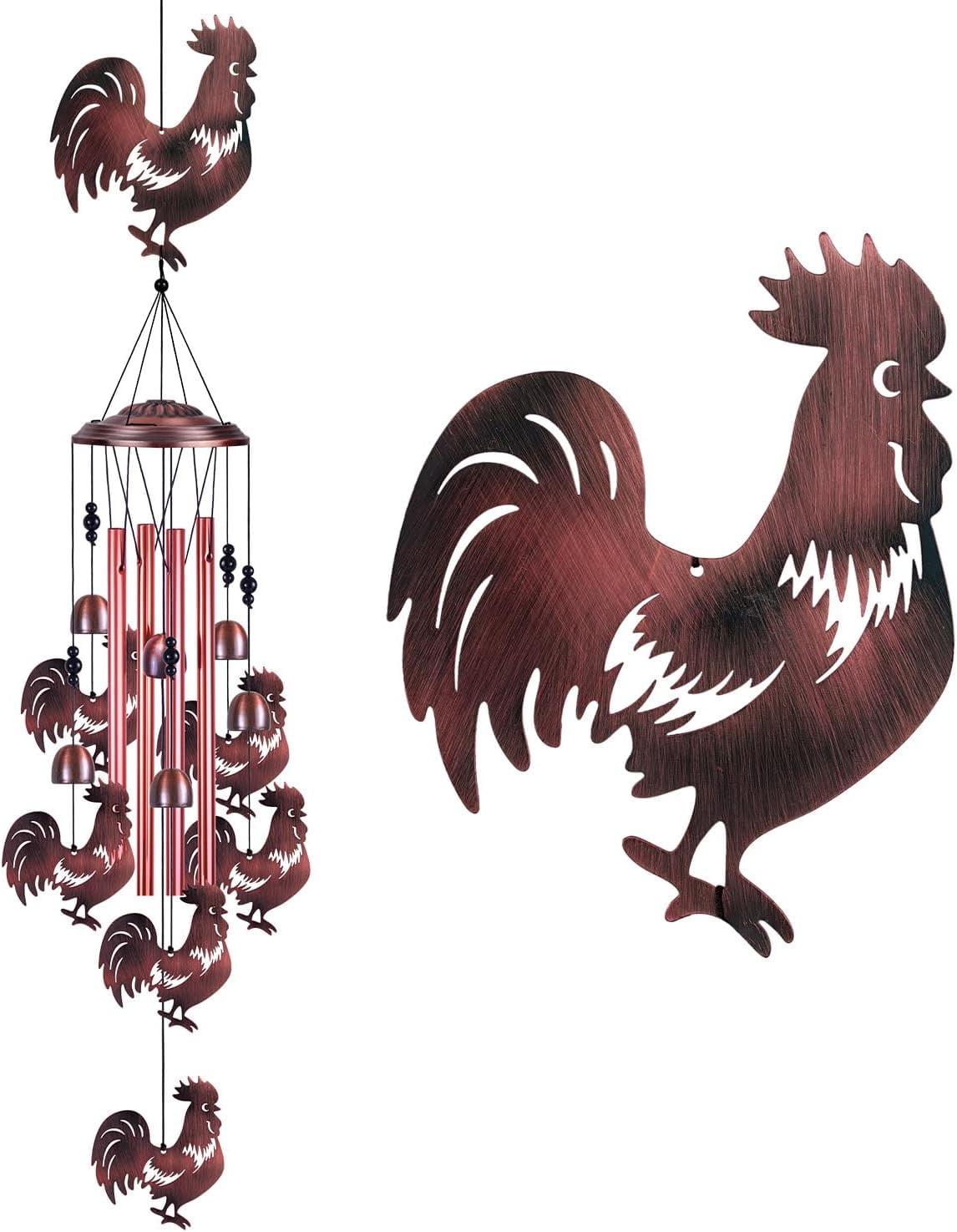OAE Chicken Wind Chimes for Garden,Home,Balcony,Yard, Outdoor Decoration,Cock Wind Bells, Memorial Wind Chime, Chicks Wind Catcher, Blessing WindChimes Gifts for Mom, Grandma, Family, Women, Friends