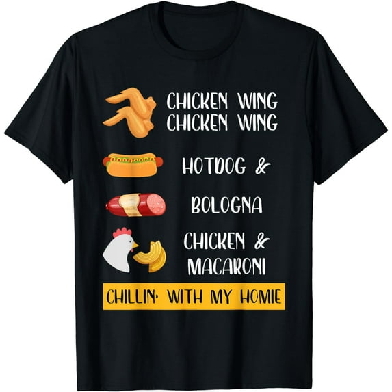 Chicken Wing Chicken Wing Hotdog and Bologna Shirt Kids, Men T-Shirt