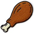 thumbnail image 1 of Chicken Wing Food Emoji Embroidered Iron On Patch, 1 of 2