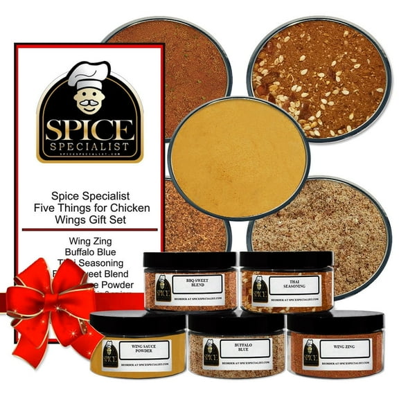 Chicken Wing Seasoning Gift Set - 5 Seasonings Included - Weight Varies by Spice