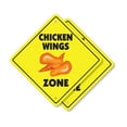 thumbnail image 1 of Chicken Wings (2 Pack) Plastic Crossing Sign - 10 Inch X 10 Inch Xing Sign Gift Food Barbecue Spicy Sauce Fried Meal Snack Dinner Party Grilling, 1 of 4