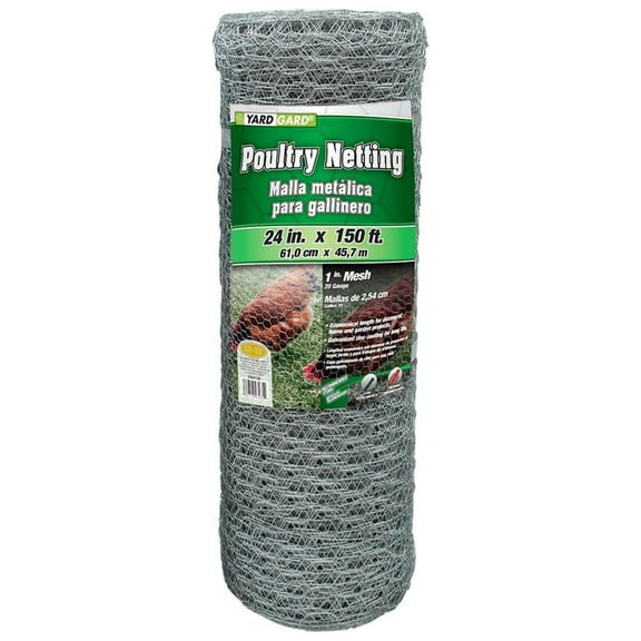 Chicken Wire 1 Inch Mesh 24 Inch X 150 Foot 20 Gauge Galvanized Steel Wire Fence Ideal for Crafting, Garden Protection, Enclosures, Chicken Coops, Poultry Netting and Rabbit Fencing