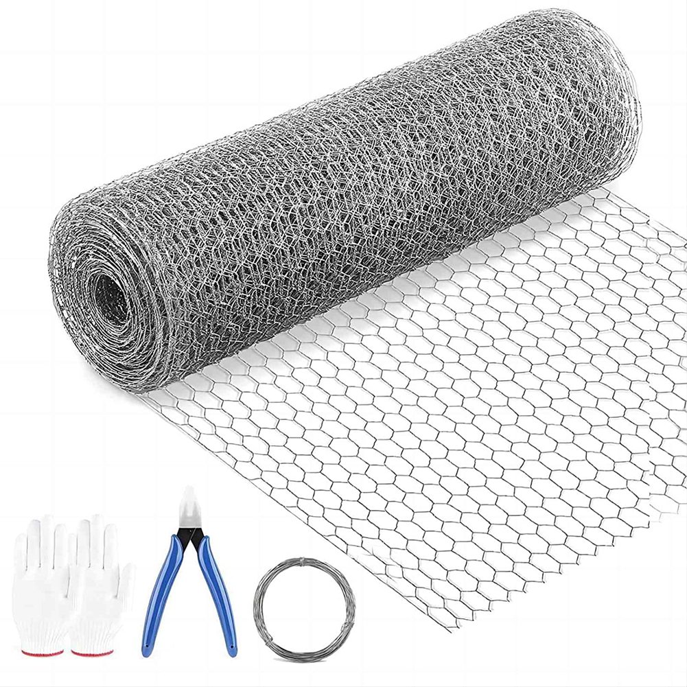 Chicken Wire 16.9 Inch X 49.2 Feet Hexagonal Galvanized Mesh Poultry