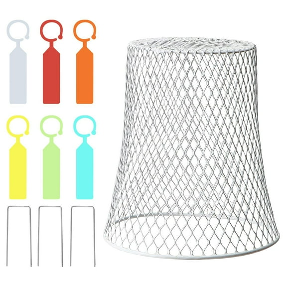 Chicken Wire Cloche Plant Covers - Garden Netting Metal Heavy Duty Plant Protectors - from Animals for Keeping Bunnies, Chicken, Squirrels, Birds & Other Out 7.87×7.87in (1PC, White)