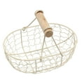 thumbnail image 1 of Chicken Wire Egg Basket with Wooden Handle - Vintage Farmhouse Style Egg Gathering Basket for Fresh Eggs, Countertop Holder, Primitive Country Decor, Rustic Storage Solution for Farmhouse Kitchens, 1 of 4