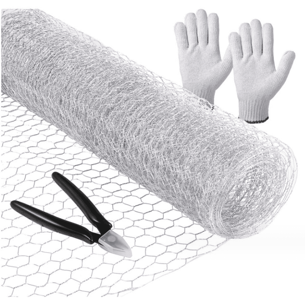 Chicken Wire Fencing Mesh, 0.4 x 5m Metal Floral Chicken Wire Fence for