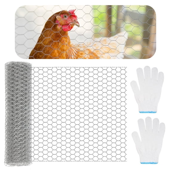 Chicken Wire Fencing, Outdoor Anti-Rust Hexagonal Galvanized Animal Fencing, DIY Mesh Props for Home Decorations& Artifacts, 15.7 Inches x 23.0 Ft