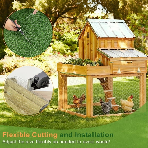 Chicken Wire Mesh,13.7"169" Poultry Wire Netting,1" Hole Size Hexagonal Galvanized Chicken Wire Mesh Fencing,Outdoor Anti-Rust Garden Animal Barrier Fence for Chicken Coop Barrier Rabbit Cage