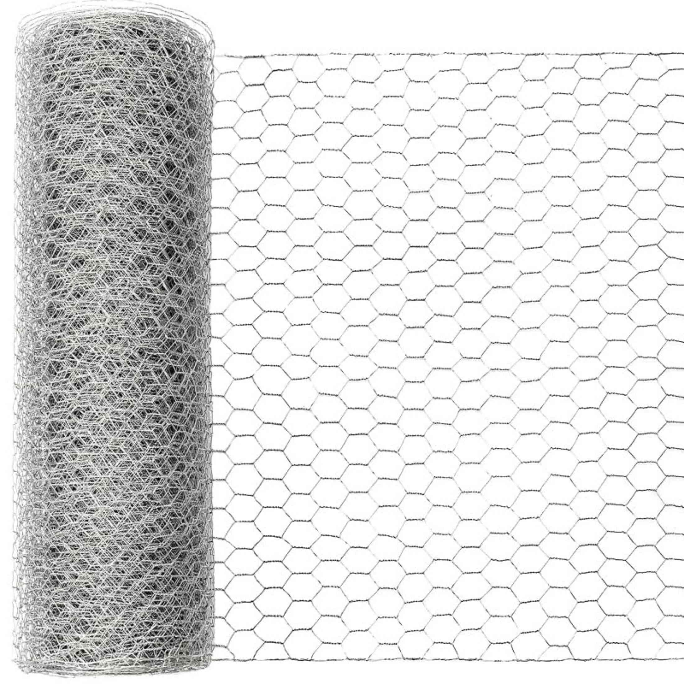 Chicken Wire Mesh, 13.7 x 118in Hexagonal Galvanized Steel Chicken Wire Fence, Metal Poultry Wire Netting for Chicken Coop Rabbit Dogs Barrier