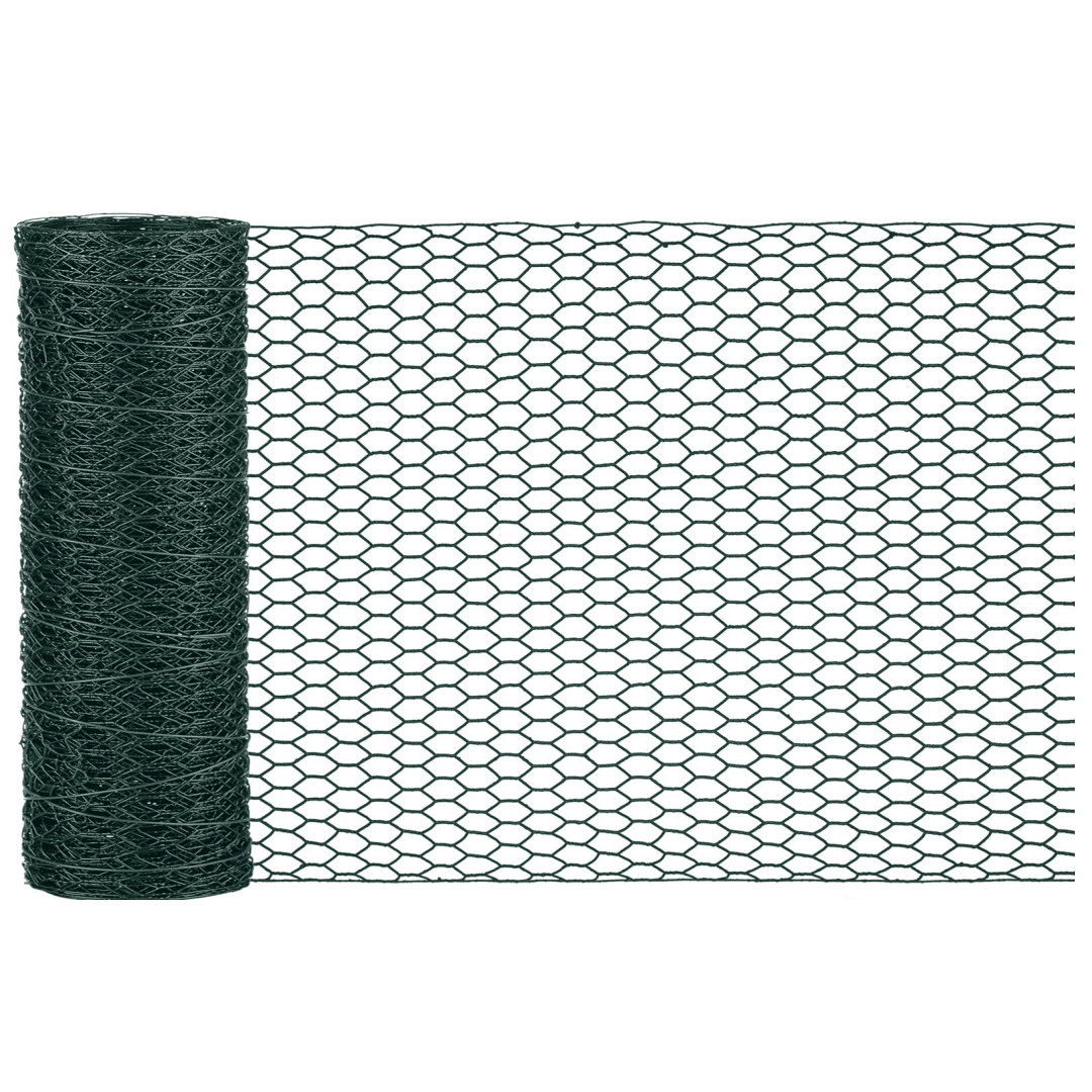 Chicken Wire Mesh Fencing, 15.7" x 13.1' Metal Floral Chicken Wire Fence for Crafts Poultry Garden Yard, Hexagonal Galvanized Hardware Cloth Netting for Chicken Coop Barrier Rabbit Cage, Green