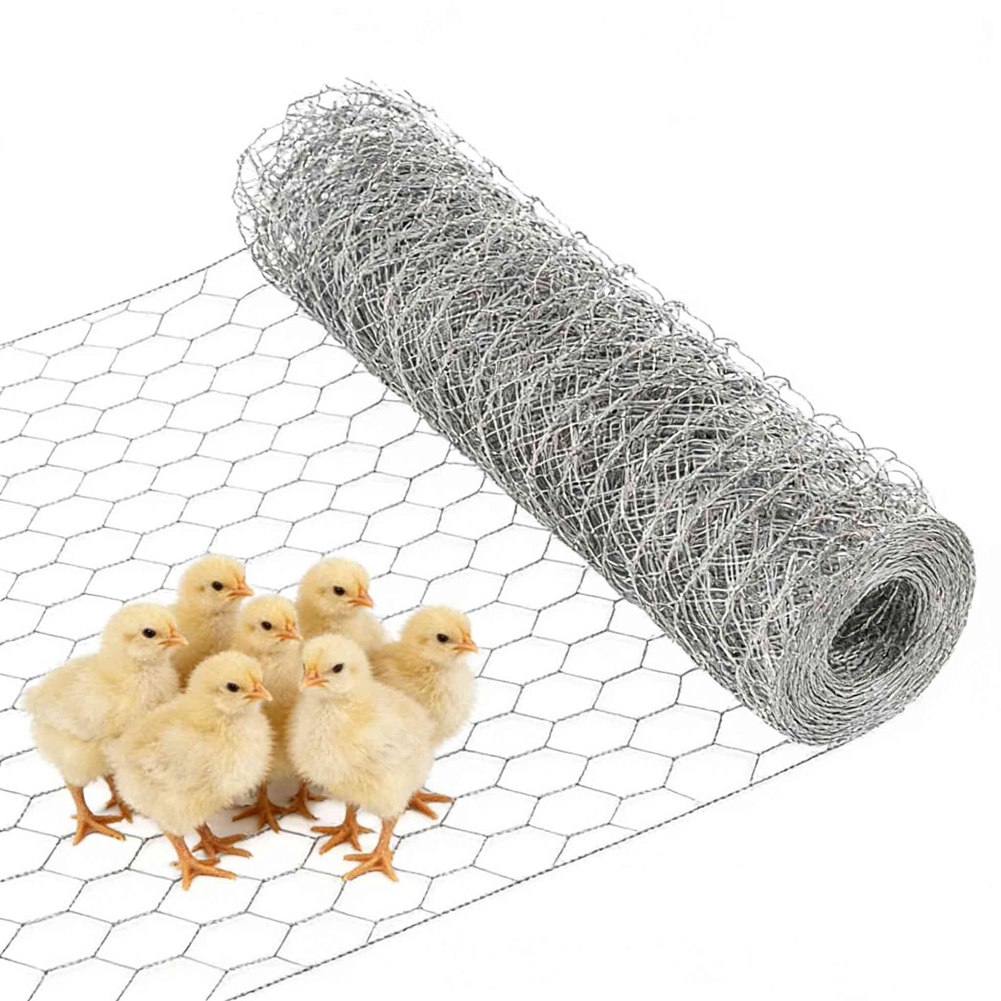 Chicken Wire Mesh,Poultry Wire Netting,1" Hole Size Hexagonal Galvanized Chicken Wire Mesh Fencing,Outdoor Anti-Rust Garden Animal Barrier Fence for Chicken Coop Barrier Rabbit Cage(13.7"×118")