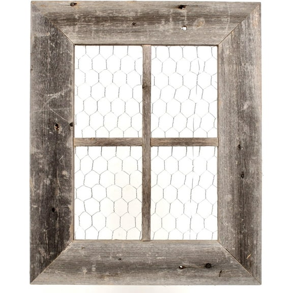 Chicken Wire Photo or Message Board - Durable Unfinished Wood Frames w/ 10 Pins - Reclaimed Wooden Framed Chicken Wire for Crafting, Collages & Jewelry - Ideal 22x18 Weathered Gray Home Decor Gift