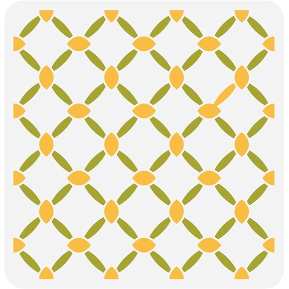 Chicken Wire Stencil 11.8x11.8 inch Chain Link Stencils Template Plastic Layering Wire Stencils for Painting Template Large Reusable Stencils for DIY Home Wall Furniture Decor Colorful