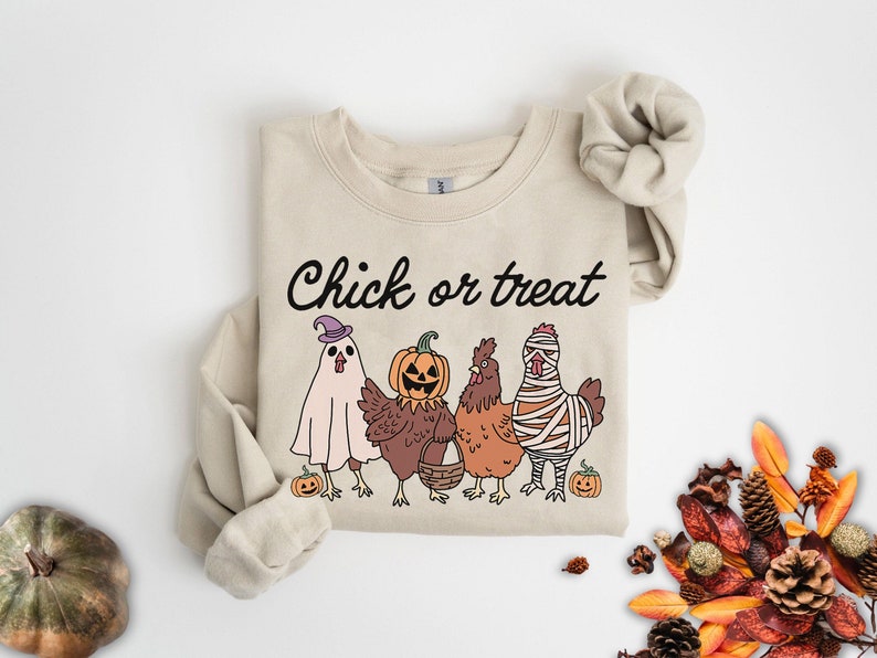 Chicken Witches Funny Halloween Sweatshirt, Chicken Witch , Funny Women
