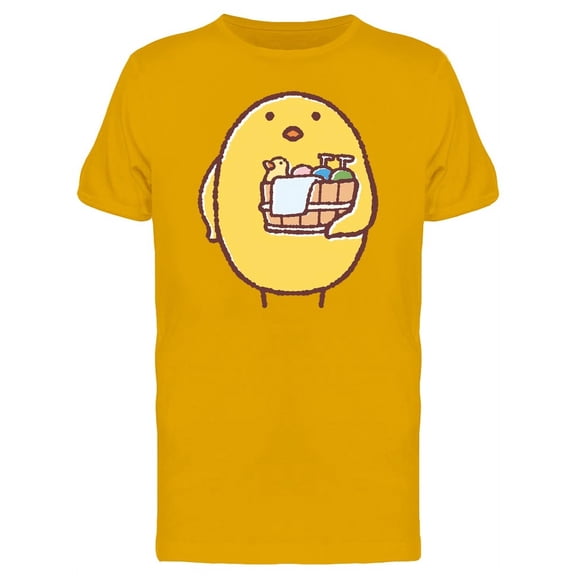 Chicken With A Bath Set Cartoon T-Shirt Men -Image by Shutterstock, Male Large