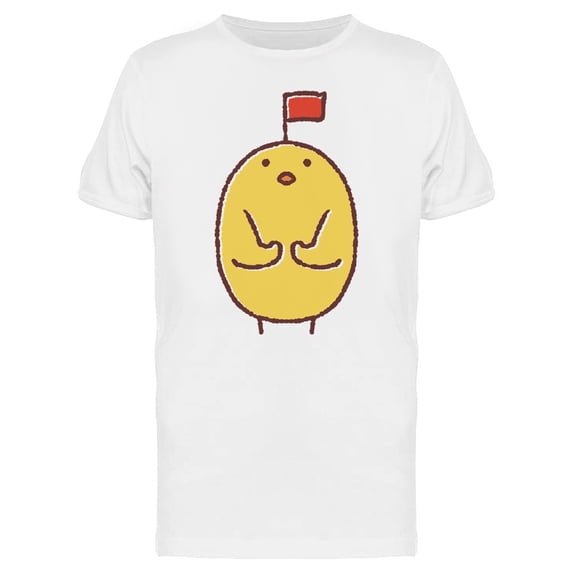 Chicken With Red Flag Cartoon Tee Men's -Image by Shutterstock