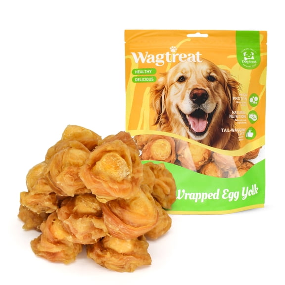 Wagtreat Chicken Wrapped Egg Yolk Treats with Taurine, Nutrient Rich Dog Treats, 11 oz