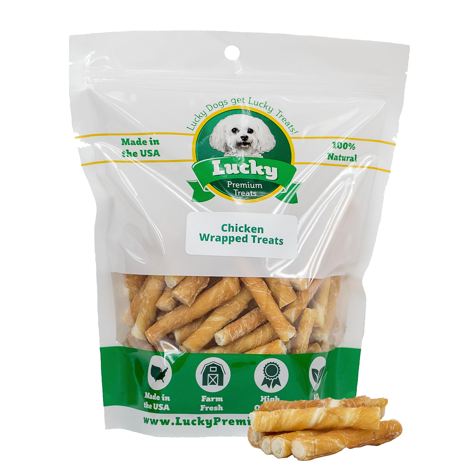 Chicken Wrapped Rawhide Dog CCF19 Treats for Toy Dogs Under 25 lbs