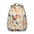 thumbnail image 1 of Chicken and Coop Pattern Student Backpack Farm Cartoon Hen Egg Chick Rustic Design Bookbag for Student Cute Farm Style, 1 of 6