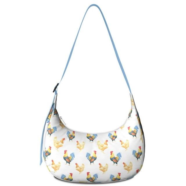Chicken and Egg Cartoon Crescent Crossbody Bag for Women Mens Cute Chicken and Egg Cartoon Crescent Crossbody Bag for Women Mens Cute
